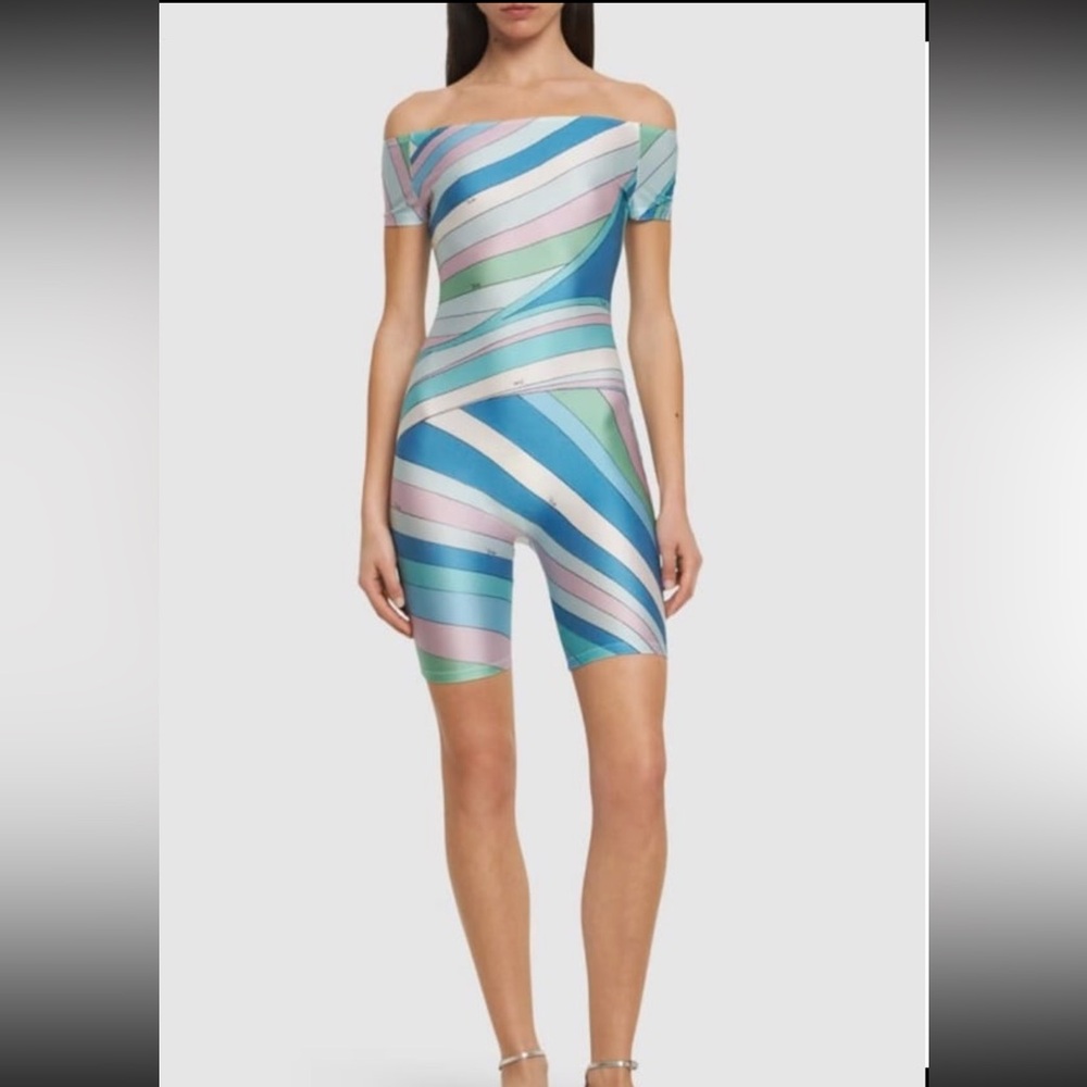 Pucci printed shiny lycra jumpsuit